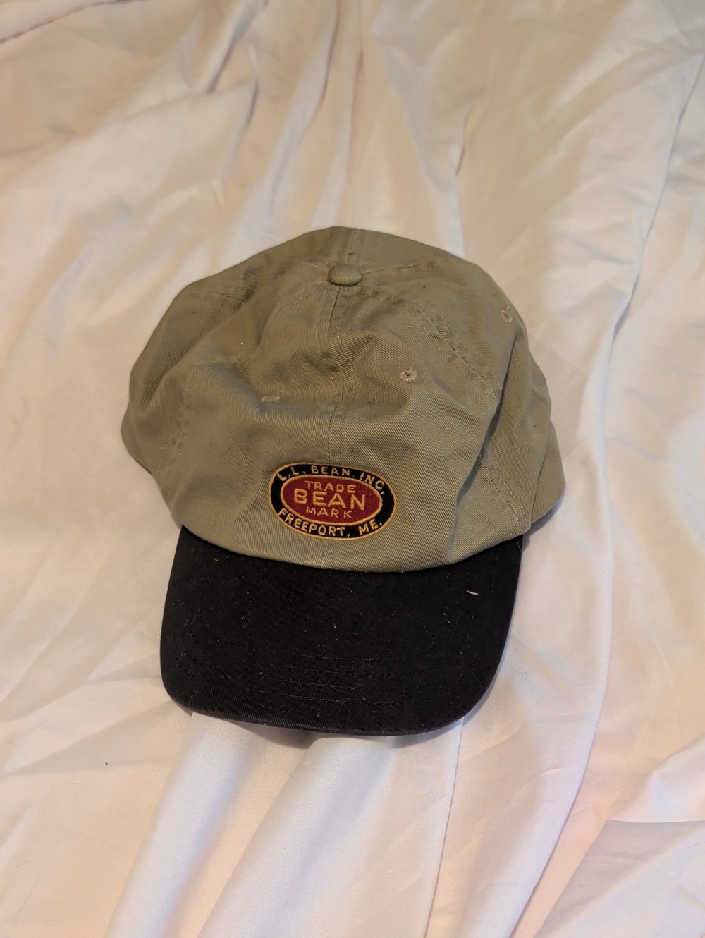 L.L. Bean Olive Green and Black Two-Tone Baseball Cap